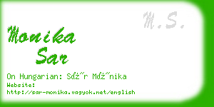 monika sar business card